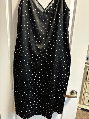Black Polka Dot Slip Dress